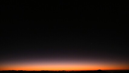 Sea view with mountains at dawn and sunrise
