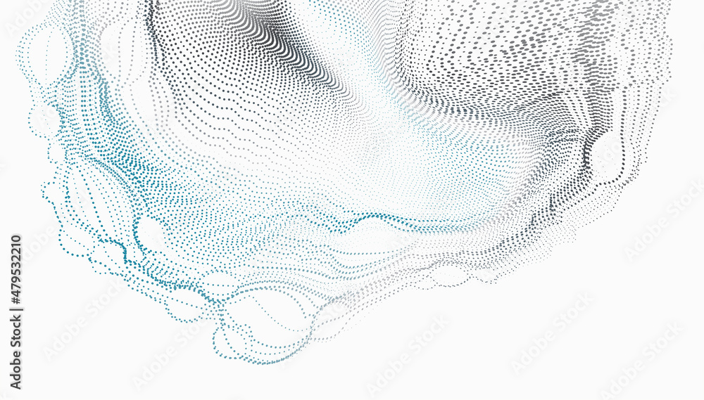 Wall mural abstract wavy background for brochure, cover and flyer. colorful dynamic particle wave graphic vecto