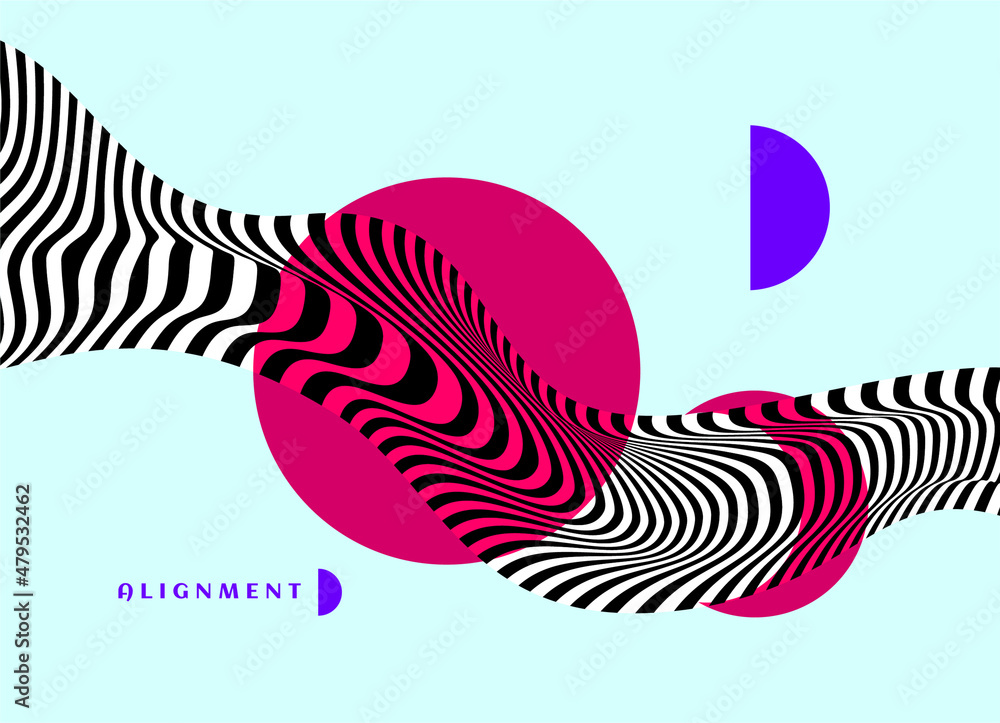 Poster modern technology style pattern background design. dynamic stripped line wave graphic vector illustr