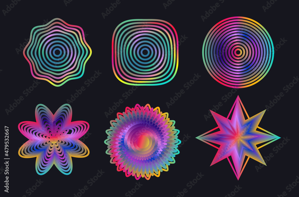 Aufkleber colorful element design. abstract technology background design circular elements.