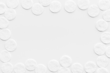 Cleansing skin supplies - cotton pads pattern, top view