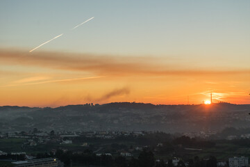 sunset in the city