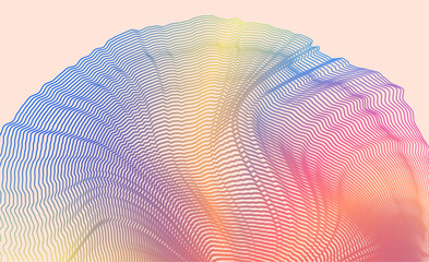 Abstract wavy background for brochure, cover and flyer.  Colorful dynamic wave graphic vector illustration for multipurpose usage like technology, science.