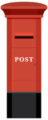 Isolated postbox in cartoon style