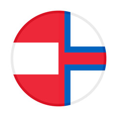 round icon with austria and faroe islands flags. vector illustration isolated on white background
