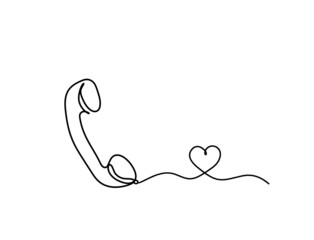 Abstract handset as line drawing on white background. Vector