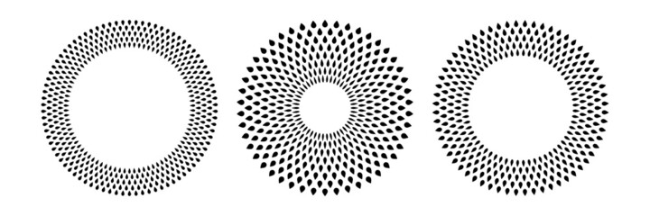 Abstract circle drops dots patterns.