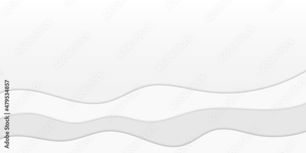 Aufkleber white and grey paper cut background. wave shape pattern concept. modern origami template with shadow
