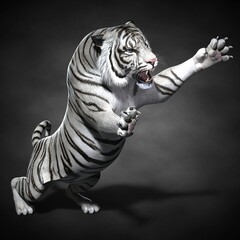 An angry tiger. 3d illustration