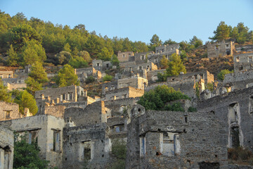 Fototapeta na wymiar Fethiye Kayaköy stone houses and ruins