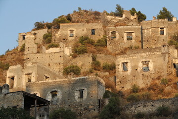 Fototapeta na wymiar Fethiye Kayaköy stone houses and ruins