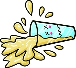 Funny light brown drink fall and spilled