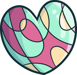 Beautiful artsy heart symbol with pastel colors