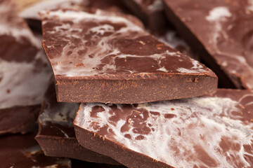 chocolate is broken into a large number of pieces