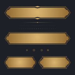 Set of Gold premium label. golden name plate. Vector illustration - 479537806