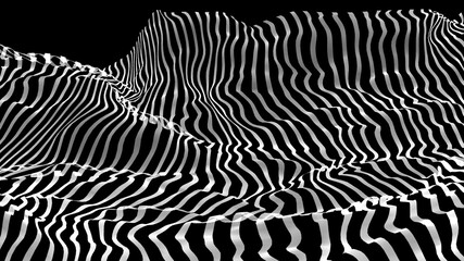 Obraz na płótnie Canvas Black and white curve wave line abstract background.