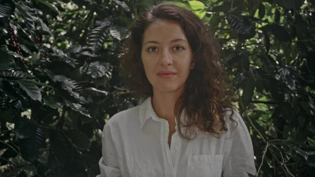 A woman on a coffee farm