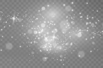 Bright beautiful star.Vector illustration of a light effect on a transparent background.	
