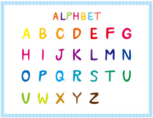 手書き風のアルファベット　ベクターイラスト　大文字