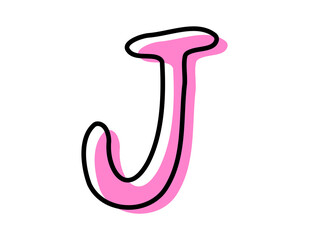 手書き風のアルファベット　ベクターイラスト　大文字 J