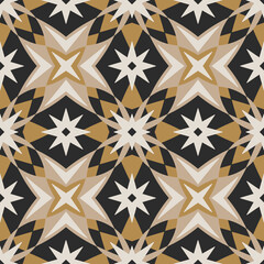 Abstract geometric seamless pattern with stars.