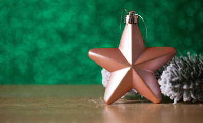 christmas decoration on wooden background