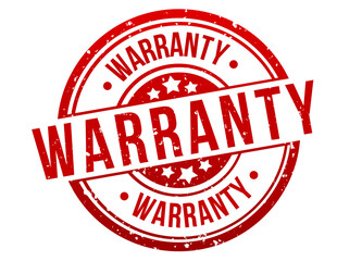 Warranty Stamp Button Banner Badge in red.