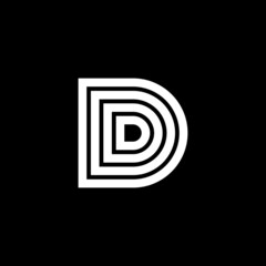 letter D logo, simple, elegant, abstract
