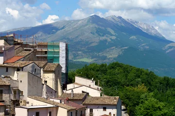 Fotobehang Landscape of Valle Peligna, Abruzzo, view of Goriano Sicoli © Claudio Colombo