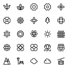 Outline icons for nature and park.