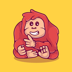 cute orangutan illustration
