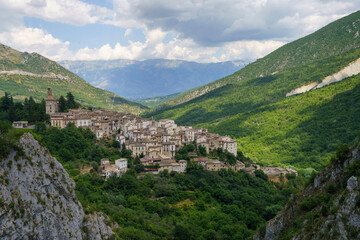 Road of Gole del Sagittario, famous canyon in Abruzzo