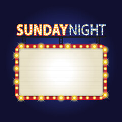 The Sign Theatre with message Sunday Night on Showtime Sign Theatre Background vector art image illustration. - 479541834