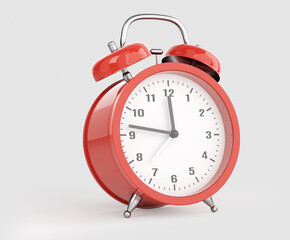 Red alarm clock 3d illustration