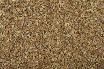 Dry organic basil leaves background texture