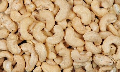 cashew nuts background and texture