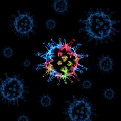 3d rendering of coronavirus mutation
