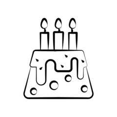 Cake vector Outline Icon Design illustration. Food and Drink Symbol on White background EPS 10 File