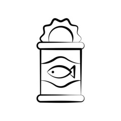 Canned Fish vector Outline Icon Design illustration. Food and Drink Symbol on White background EPS 10 File