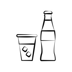 Cola Bottle vector Outline Icon Design illustration. Food and Drink Symbol on White background EPS 10 File