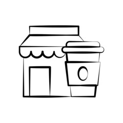 Coffee Shop vector Outline Icon Design illustration. Food and Drink Symbol on White background EPS 10 File