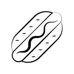Hotdog Sandwich vector Outline Icon Design illustration. Food and Drink Symbol on White background EPS 10 File