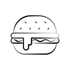 Hamburger vector Outline Icon Design illustration. Food and Drink Symbol on White background EPS 10 File