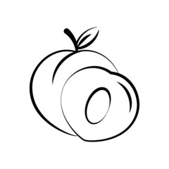 Peach vector Outline Icon Design illustration. Food and Drink Symbol on White background EPS 10 File