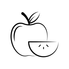 Apple vector Outline Icon Design illustration. Food and Drink Symbol on White background EPS 10 File