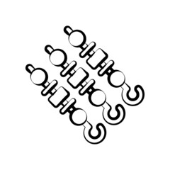 Bbq Skewer vector Outline Icon Design illustration. Food and Drink Symbol on White background EPS 10 File