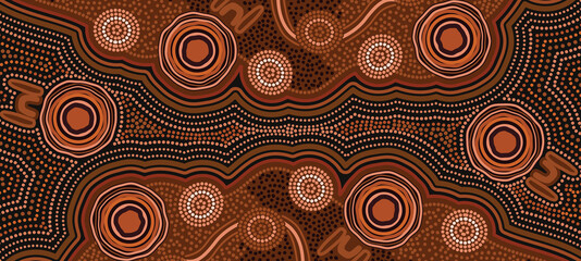 Vector aboriginal dot design background