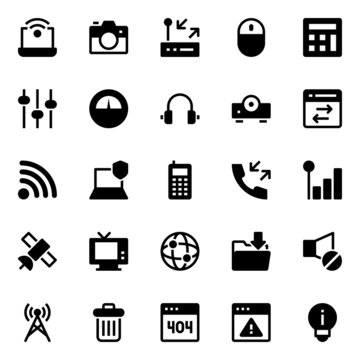 Glyph icons for network technology.