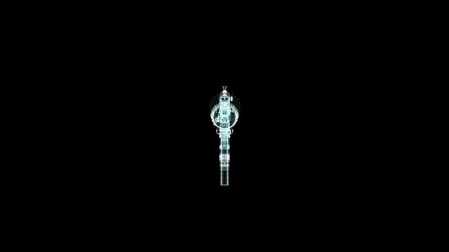 Submachine Gun Hologram. Weapon and Technology Concept