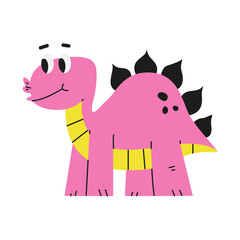 Cute baby stegosaurus vector cartoon illustration isolated on a white background.
